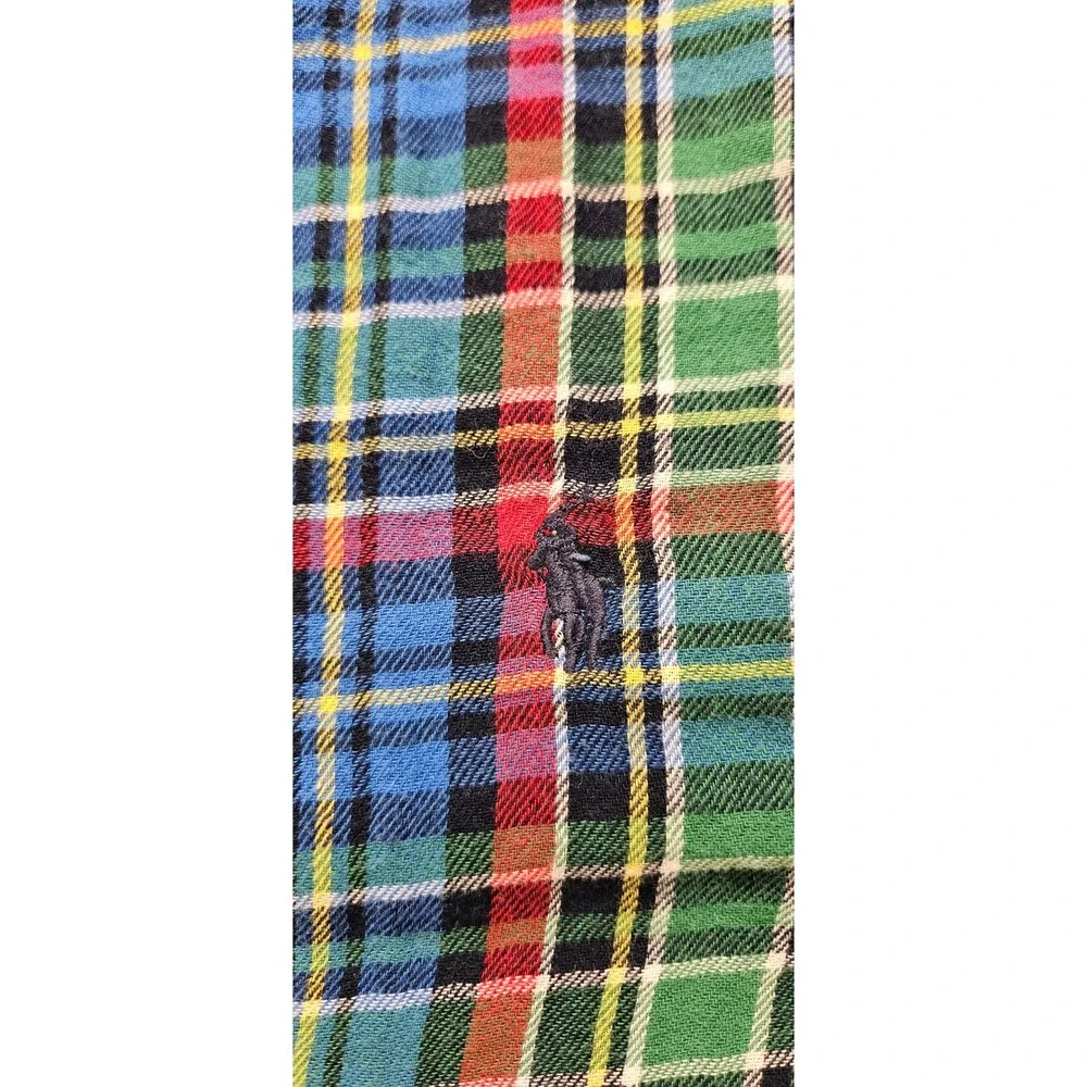 Ralph Lauren Boys XL 18-20 Plaid Flannel Lined Button Down Shirt Multi Color